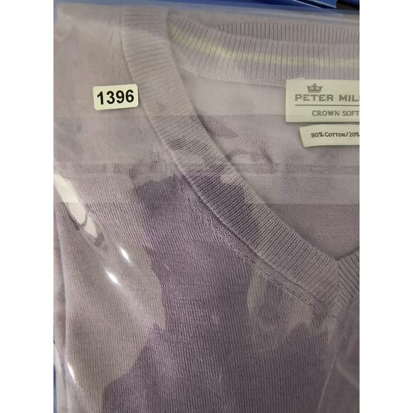 Peter Millar Crown Soft Sweater Men's Size L Purple Cotton Silk V-Neck Golf - Picture 10 of 12